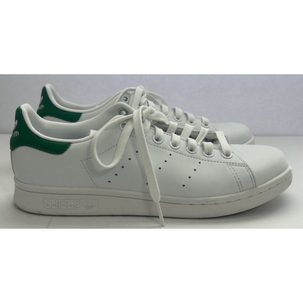 Adidas Stan Smith White & Green Classic Sneakers Size 7 1/2 Prime Green Women's - Picture 2 of 9
